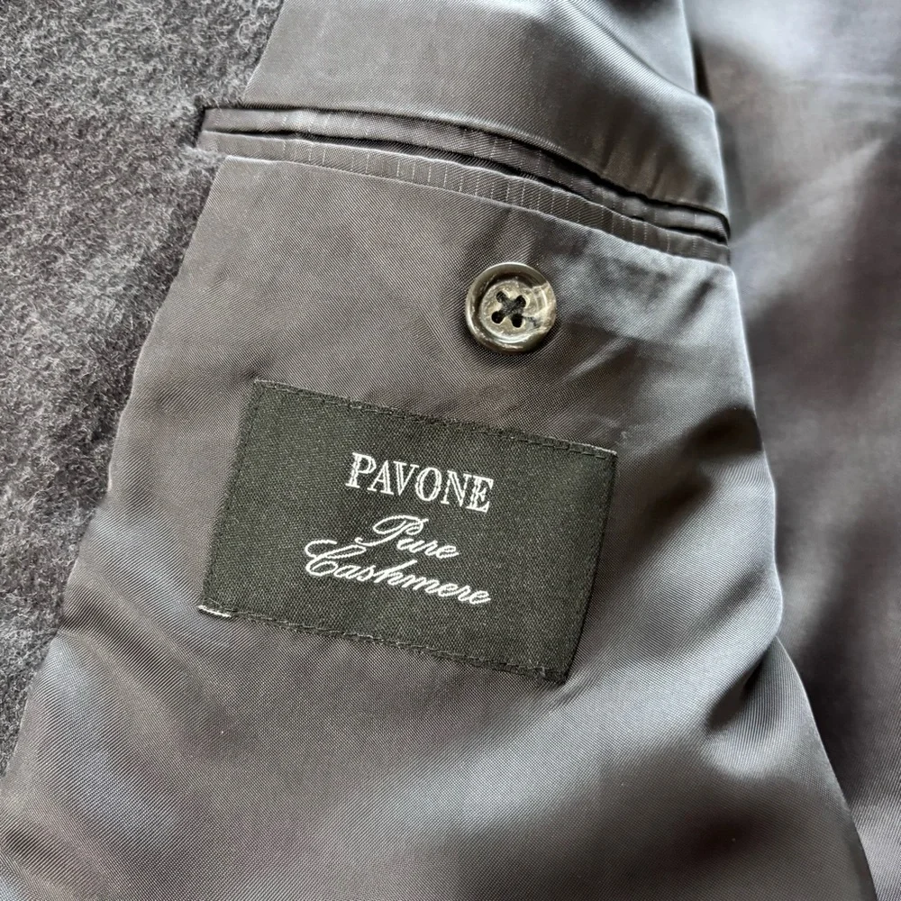 Pavone Cashmere Jacket Mens‎ 46L Cashmere Black Blazer Sport Coat Classic